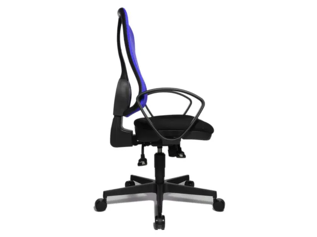 Siège Bureau Pivotant Assise Noir Dossier Maille Bleu