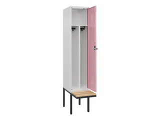 locker met bank,voor scheiding van kleding,HxBxD 2120x400x815mm,1vak - 1