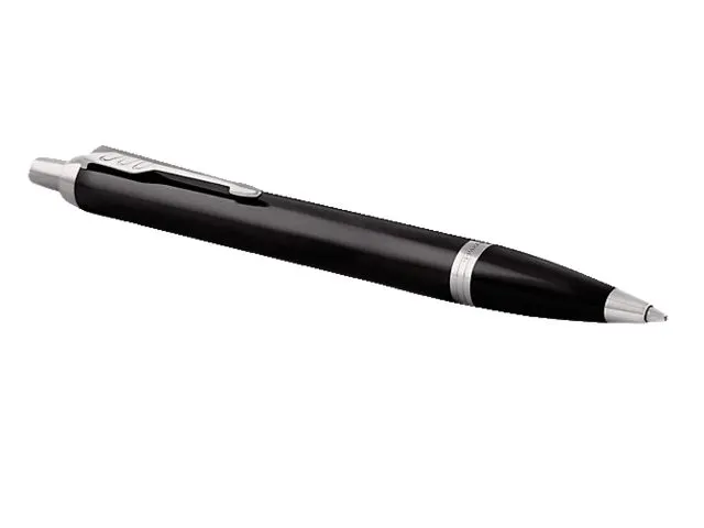 Balpen Parker IM Black Lacquer CT Medium Blauwe inkt