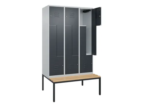 Z-garderobekast,HxBxD 2120x1200x815mm,6vak,vak B 400mm,cil.-slot
