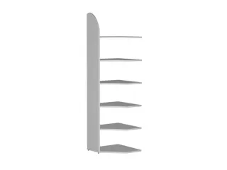 Hoekveld 2250x600mm 6legborden 1zijpaneel Zonder Achterwand Lichtgrijs - 1