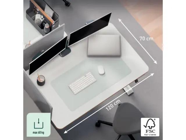 Ergo Zit/Sta bureau 120x70cm elektrisch op voet