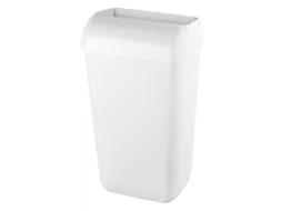 Afvalbak Kunststof Wit 23 Liter Half Open