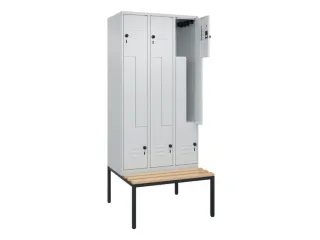 Z-garderobekast,HxBxD 2120x900x815mm,6vak,vak B 300mm,draaigrendel - 2