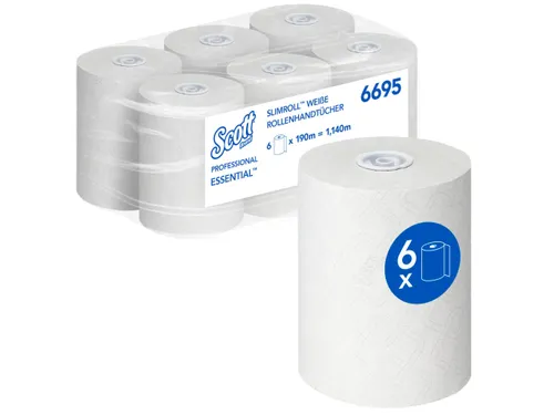 Handdoekrol Scott Essential Slimroll 1-laags 190m wit 6695