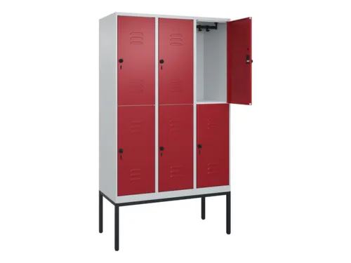dubbeldekse locker,HxBxD 2120x1200x500mm,3x2vak.,vak B 400mm