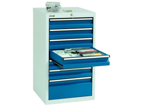 ladekast,HxBxD 900x500x500mm,7lade(n),centr. vergrendeling