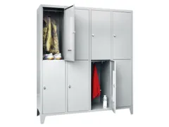 lockerkast,RAL 7035,HxBxD 1850x1600x500mm,4x2vakken,vak B 400mm