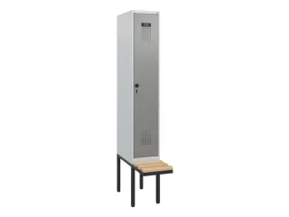 locker met bank,HxBxD 1950x300x815mm,1vak,vak B 300mm,draaigrendel - 2