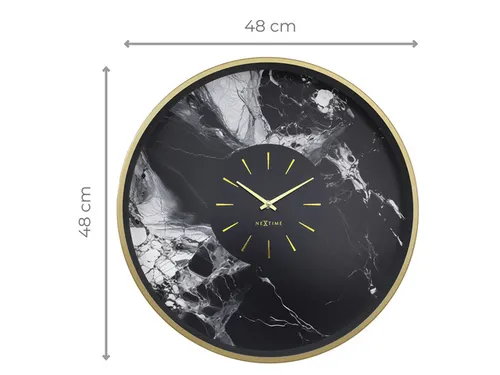 Wandklok NeXtime Marble Duo 48cm goud metaal