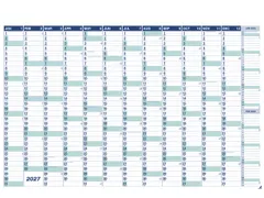 Muurplanner Kangaro 2027 NL uitwisbaar 70x100cm gratis marker/wisser