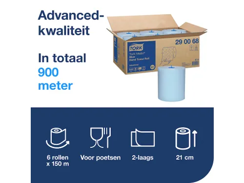 Tork 290068 H1 Matic Advanced Handdoekrol Blauw 2-laags 150m 6 rollen