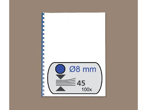 Bindrug GBC 8mm 21-rings A4 blauw 100stuks
