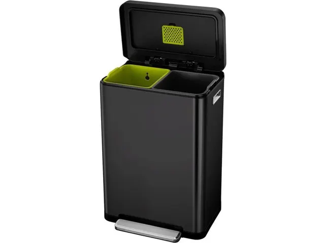 X-Cube recycling pedaalemmer Zwart RVS 20+20 Liter