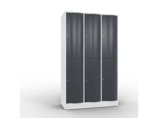 lockerkast cil.slot 1950x1150x540mm 3x2 vakken RAL7035 front RAL7021 - 2