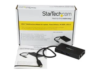 Usb-C Multiport Adapter Met 4K Hdmi 2X Usb-A Poorten 60W Pd Zwart - 1