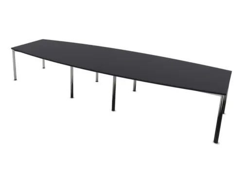 vergadertafel,HxBxD 740x4000x1400mm,vatvormig,CC-zwart