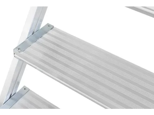 bordestrap,verrijdbaar,bordes H 1,2m,5treden,aluminium,4zwenkwielen