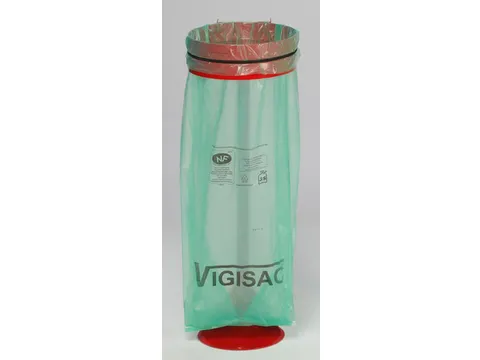 Afvalverzamelaar Voor 120 liter-Zakken Staander Plaatstaal Rood