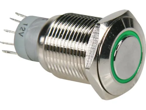 Ronde Metalen Schakelaar Spdt 1NO 1NC - Groene Ring