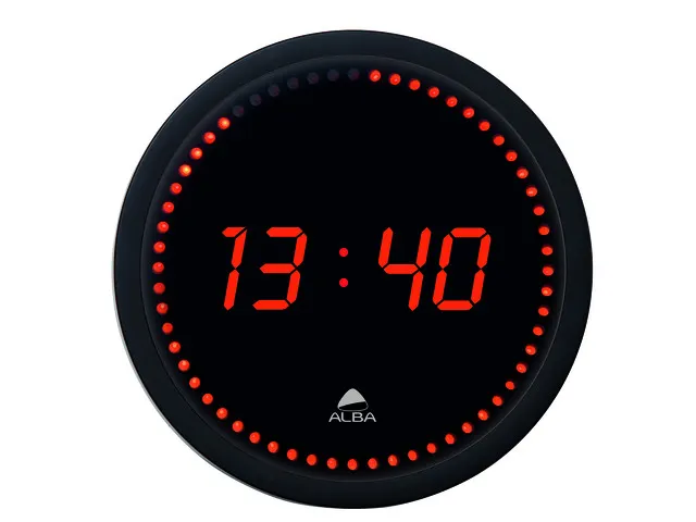 LED Horled moderne digitale zwarte wandklok 30 cm.