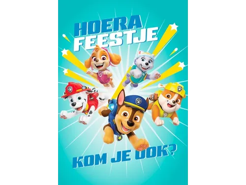 Wenskaart Hallmark uitnodiging Paw Patrol 6 stuks