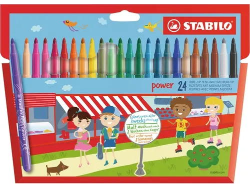 Viltstift Stabilo Power Non Permanent 280/24 24 Stuks Assorti