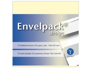 Dubbele kaart Papyrus Envelpack Design vierkant 130x130mm ivoor 894460 - 1
