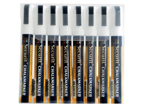 Krijtstift Securit SMA-510 Schuin 2-6mm Wit 8 Stuks