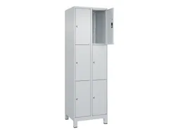 lockerkast,HxBxD 1950x600x500mm,2x3vakken,vak B 300mm,cil.-slot,voeten