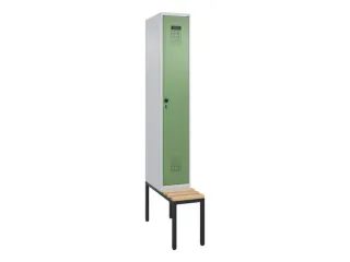 locker met bank,HxBxD 2120x300x815mm,1vak,vak B 300mm,draaigrendel - 3