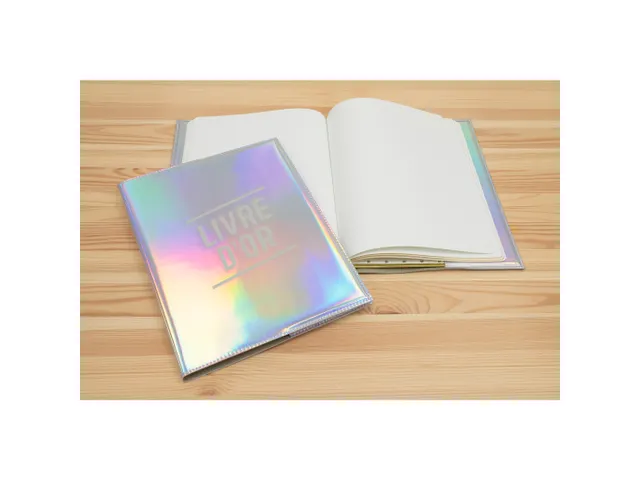 Livre d'or 100 pages tranche argent - Format 27x22cm - GLOSSY - Visuel