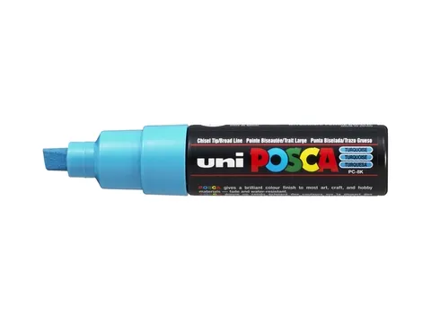 Verfstift Posca PC8K Brede punt 8mm schuin fluor turquoise