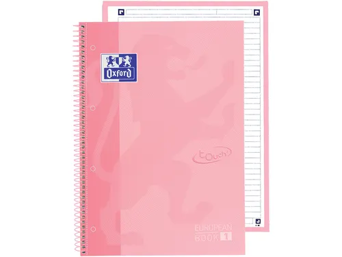 Notitieboek Touch Europeanbook A4+ lijn 80v Pastel Roze