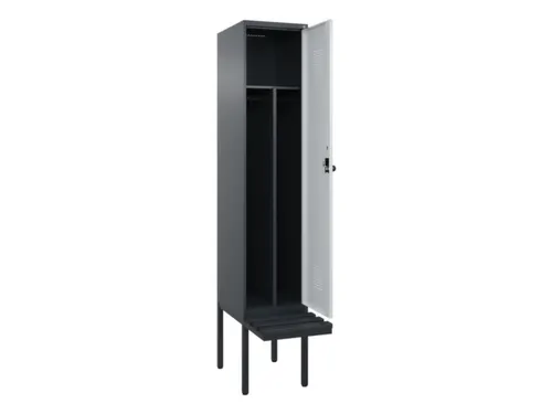 locker met bank,voor scheiding van kleding,HxBxD 2120x400x815mm,1vak