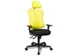 Siège Bureau Pivotant Assise Noir Dossier Maille Jaune