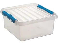 Sunware Opbergbox Q-line 18 Liter Transparant Blauw