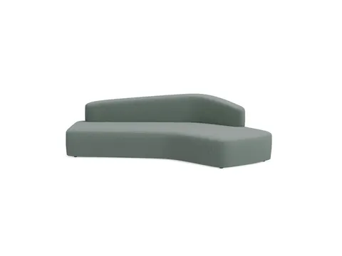Poefmodule Rocada Volga-I 232x68x92cm gebogen grijs