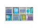 Porte-revues Mag-Cube Linicolor - Bleu glacé