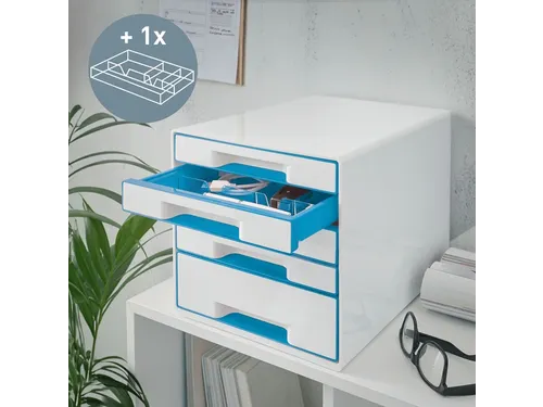Ladenblok Leitz WOW Cube 5 laden wit/blauw