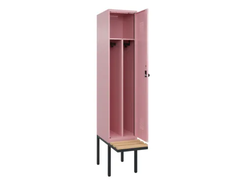 locker met bank,voor scheiding van kleding,HxBxD 2120x400x815mm,1vak
