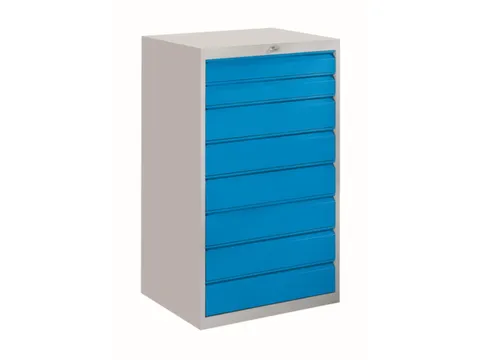 ladekast HxBxD 1200x715x600mm 8laden slot RAL7035 front RAL7035