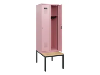 locker met bank,HxBxD 1950x600x815mm,2vak,vak B 300mm,cilinderslot - 1