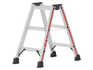 trapladder,beide zijden,2x3treden,Stand H 0,19m,balk L 0,78m,aluminium - 2