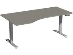 Bureau Large à gauche Hauteur réglable 730-1230x1800x1000mm Gris ony