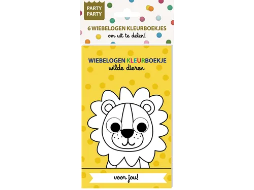 Interstat Party Party Wiebelogen 6 Uitdeel-kleurboekjes Wilde dieren
