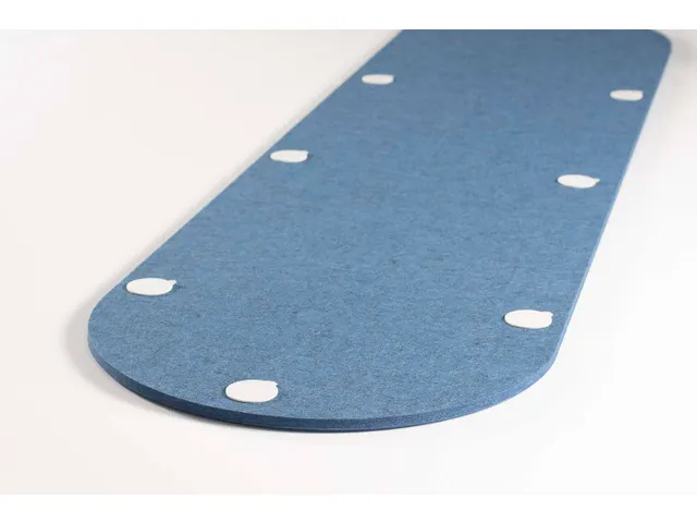 Akoestische PET-vilt ovale stroken blauw 30x120cm 6 stuks