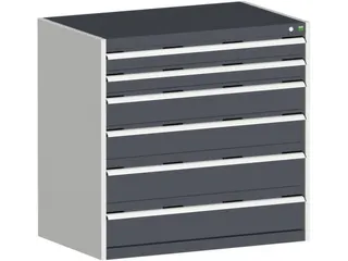 ladekast,HxBxD 1000x1050x750mm,6lade(n),lade voor zware lasten - 1