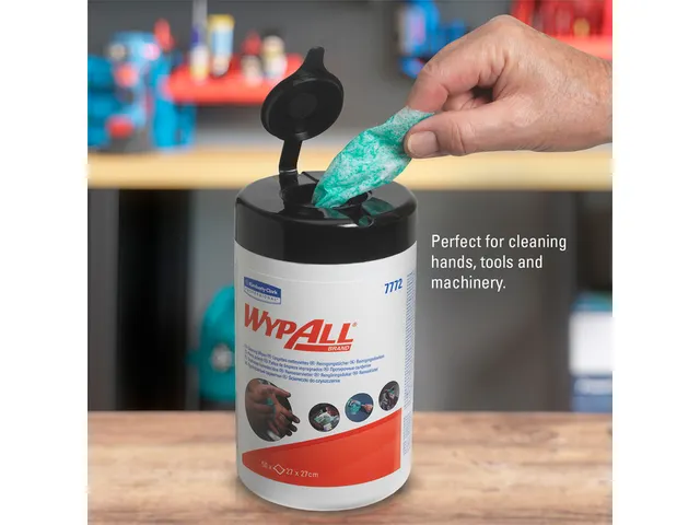 Reinigingsdoek WypAll 27x27cm 50vel per bus groen 7772