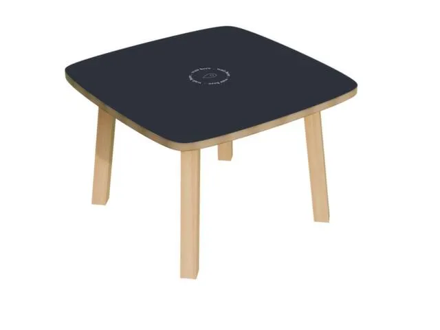 bijzettafel,HxBxD 400x600x600mm,4voeten natuur,vierkante buis